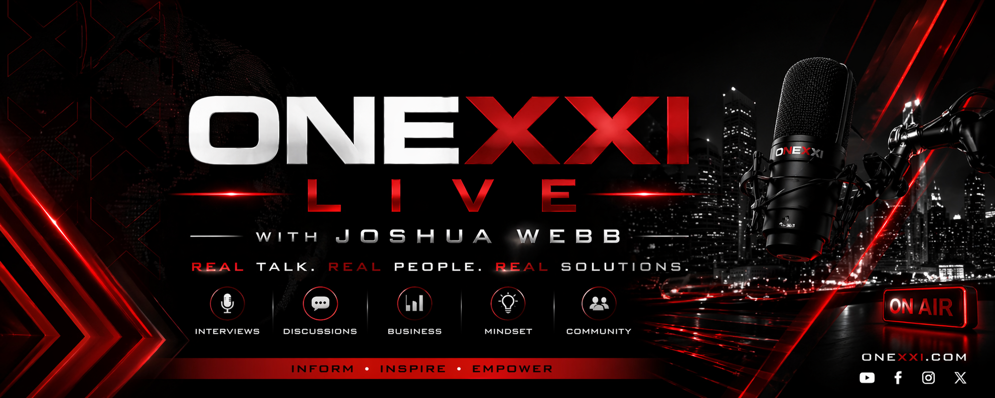 ONEXXI Live with Joshua Webb — Real Talk. Real People. Real Solutions.